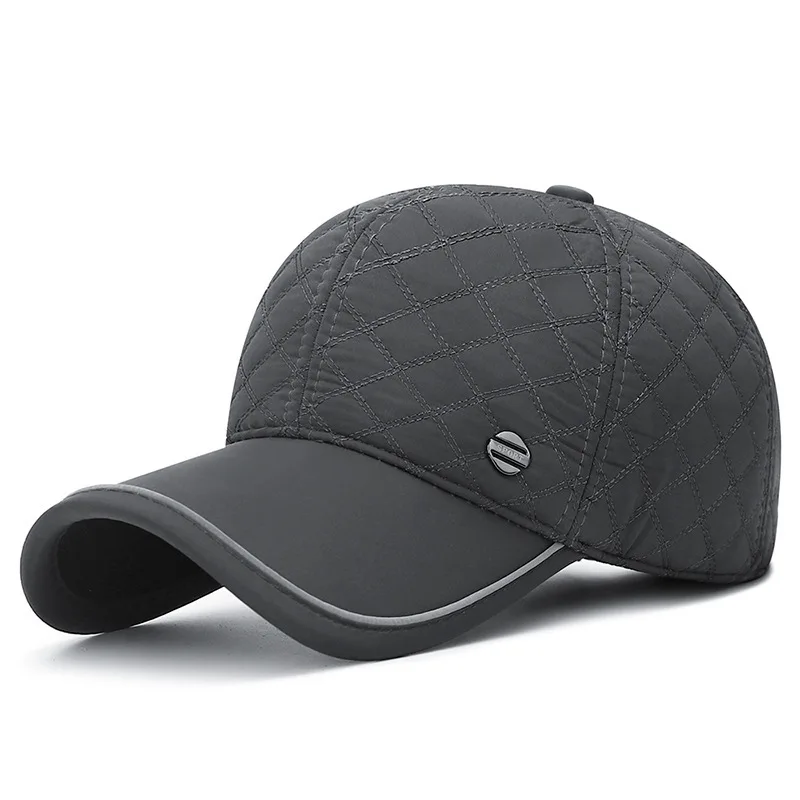 Men Winter Thickened Ear Protection baseball caps with Reflective Strip Male Outdoor Sport Earmuffs Design Warm Dad Hat
