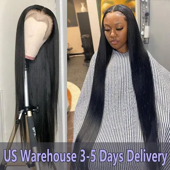 Straight HD Lace Frontal Wig 13x6 200 Density 13x4 Human Hair Wigs Lace Front Pre Plucked Brazilian Straight Full Frontal Wig