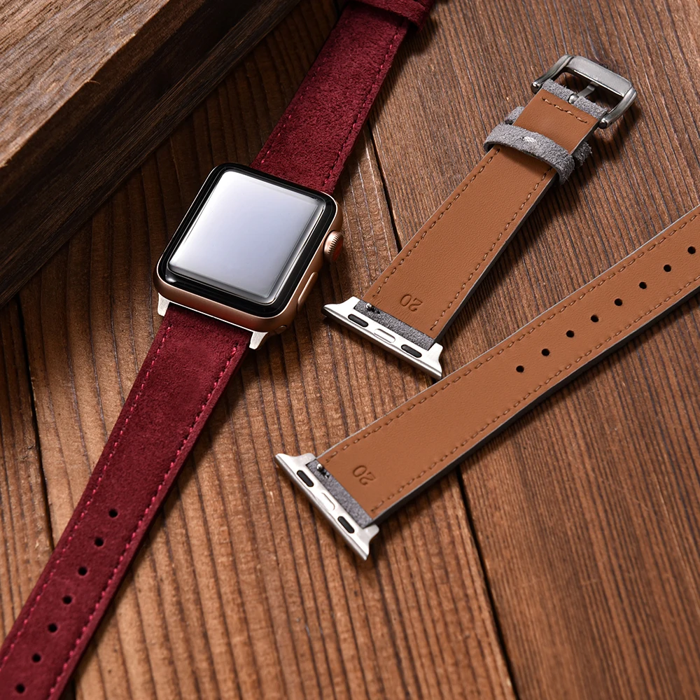 Vintage Suede Leather Watch Strap Bracelet