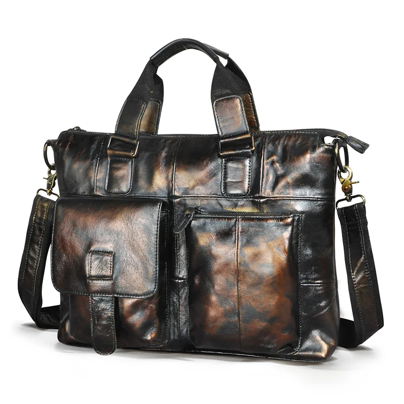 Real Soft Leather Office Maletas Business Briefcase 15.6\