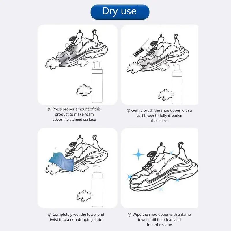 White Shoe Cleaner 200ml Sneaker Whitener Stain Remover Multifunctional Dirt Remover Effective Shoe Cleaner For White Shoes 5