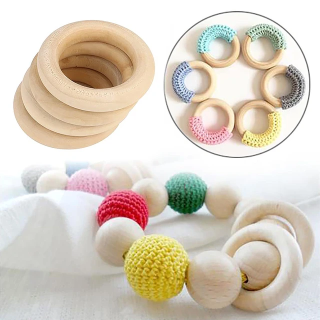 Natural Wood Circles Beads Wooden Ring DIY Jewelry Making Crafts DIY