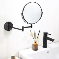 Dressing Mirror Wall Mounted 8 Inch Magnifying Two-sides Mirror Space Aluminum Black  Makeup Mirror Cosmetic Lady Gift 2