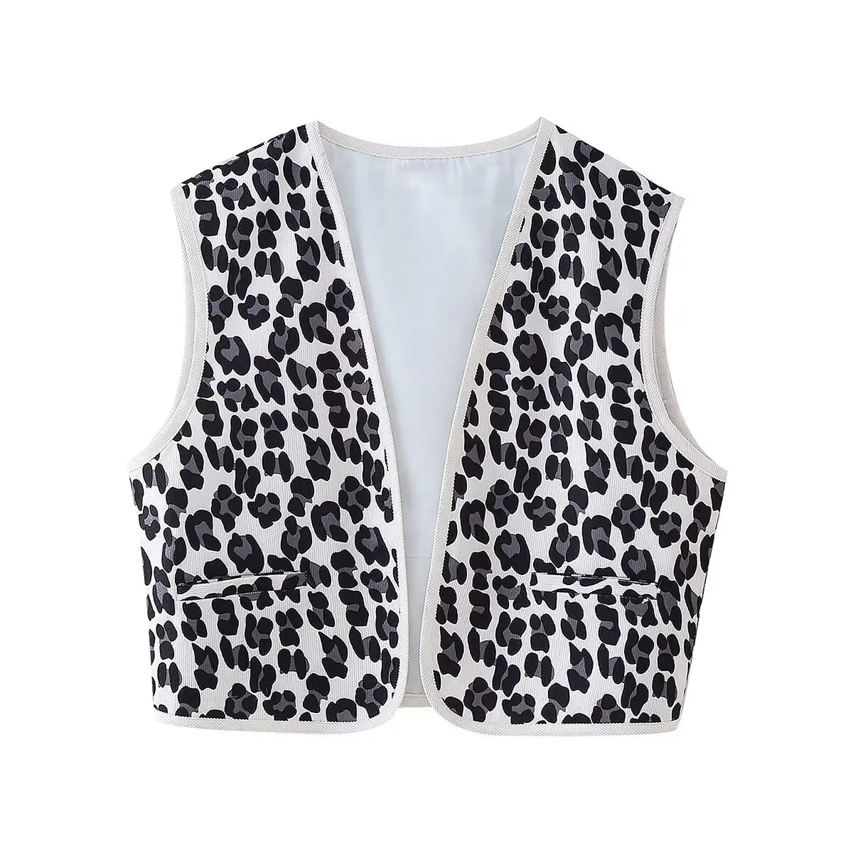 

Женский короткий вельветовый жилет в полоску, повседневный короткий открытый жилет без рукавов с карманами в стиле ретро, 2024