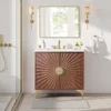 Daylight Bathroom Vanity Cabinet with Ceramic Sink Basin, 36 Inch, White Walnut 1