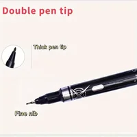 10pcs Dual-Tip Permanent Markers – Black Ink, Fine & Thick Tips – Ideal for Drawing, Calligraphy, Sketchbooks, Fabric, Wood 5