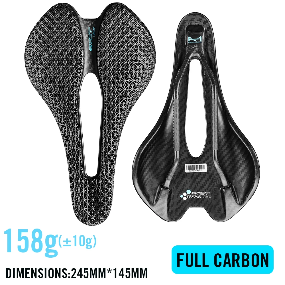 Ultralight 3D Printed Carbon Bicycle Saddle with EVA Padding – Optimal Comfort for MTB, Gravel, and Road Cycling