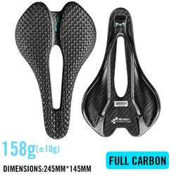 Ultralight 3D Printed Carbon Bicycle Saddle with EVA Padding - Optimal Comfort for MTB, Gravel, and Road Cycling (3D Full Carbon)