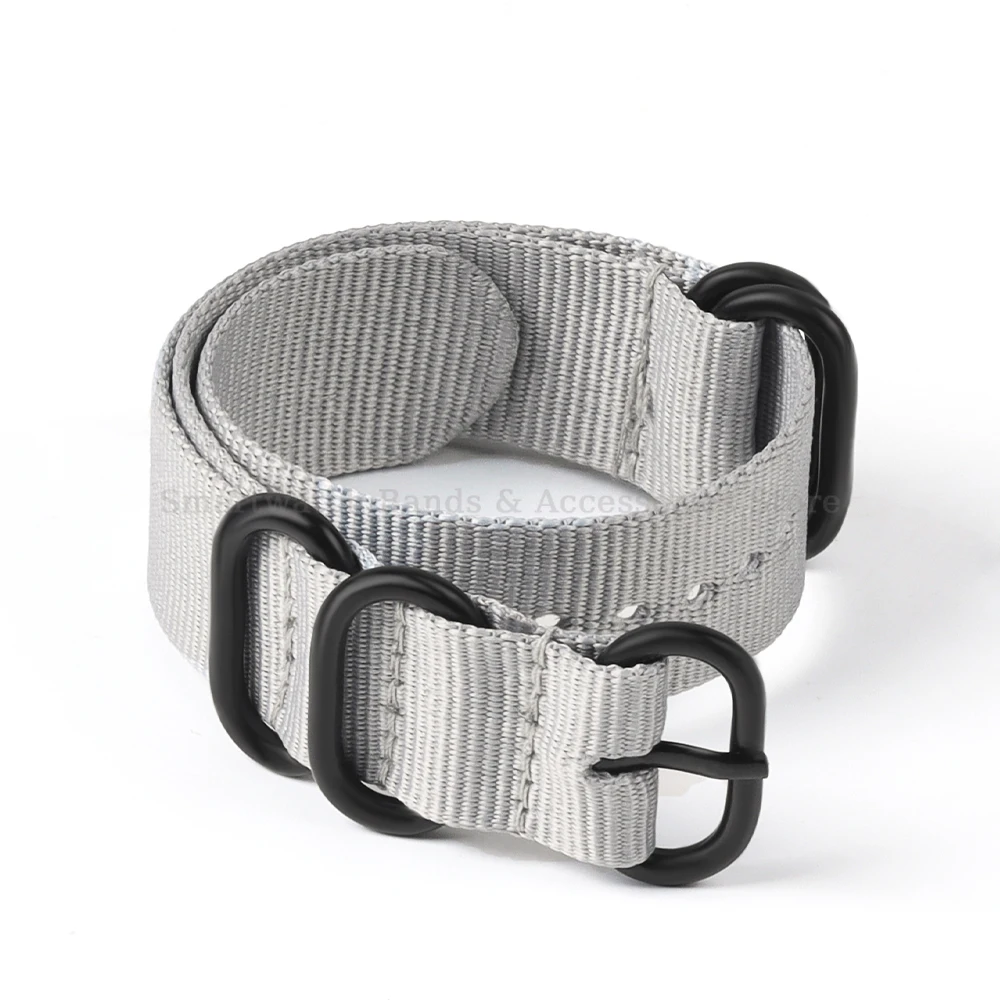 Nylon Fabric Woven Watch Strap with Black Buckle