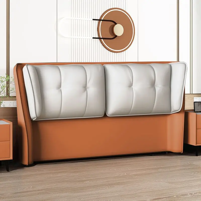 Solid wood headboard soft bag bedside backrest integrated floor simple modern no-wash technology cloth bedside soft bag single p