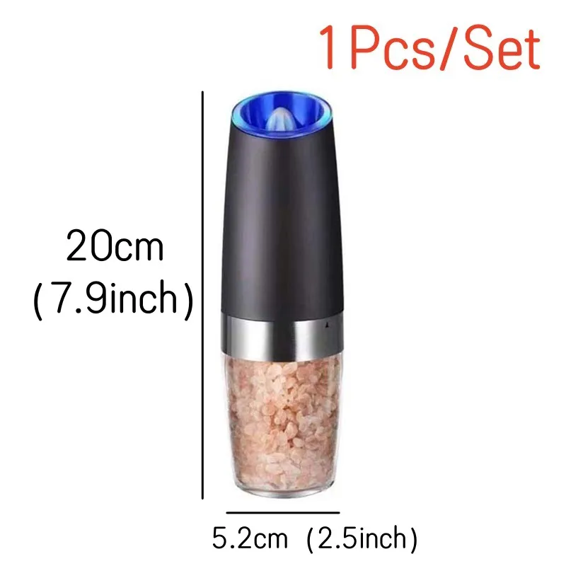 Set macina sale e pepe elettrico: macinapepe a gravità, ricaricabile tramite USB, shaker automatico per spezie a batteria con luce