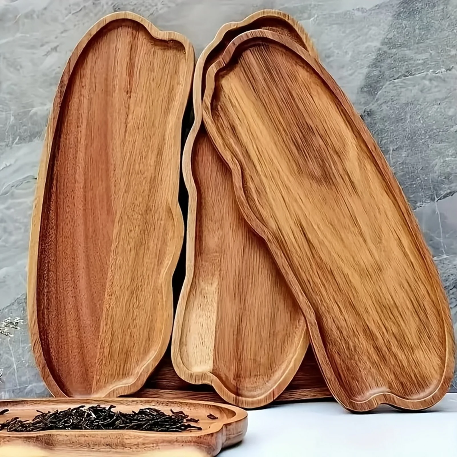 Vassoio portaoggetti in stile giapponese Vassoio in legno a forma di nuvola irregolare per pane, dessert, torta, caffè, tazza da tè, piatto organizer per la casa - immagine 6