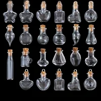 5Pcs/20Pcs/30Pcs Mini Glass Bottles With Cork Stopper DIY Vials Drifting Bottle Christmas Decor Multi Use Glass Containers