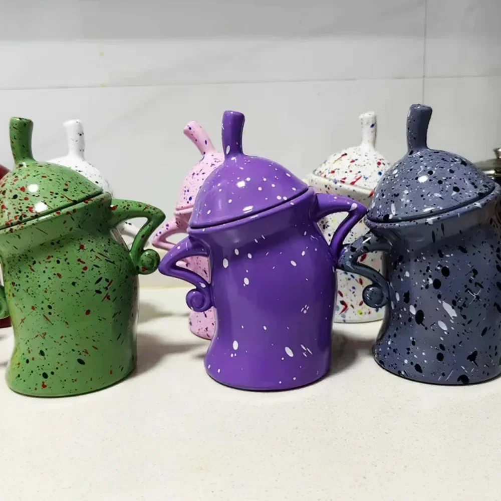 Kitchen Storage Jar Storage Bottle with Attitude Multi-style European Style Vintage Spotted Cup Creative Covered Akimbo Food Jar 2