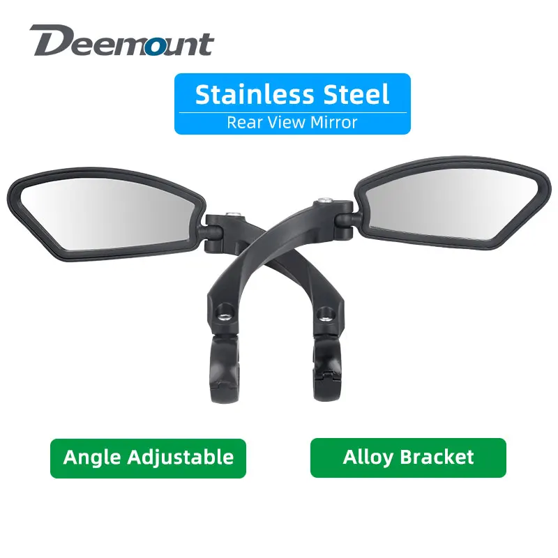 Bicycle Rear View Mirror W/Unbreakable Stainless Steel Lens High Impact