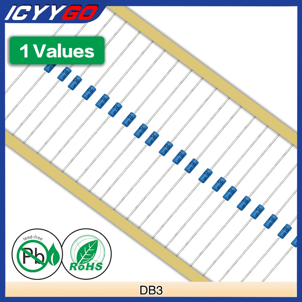 Icyygo 100% Originale Diac Db3 Do-35 Diodo Raddrizzatore Zener Bidirezionale Trigger Bidirezionale 2A 32V 150Mw Diodi Assiali Al Silicio