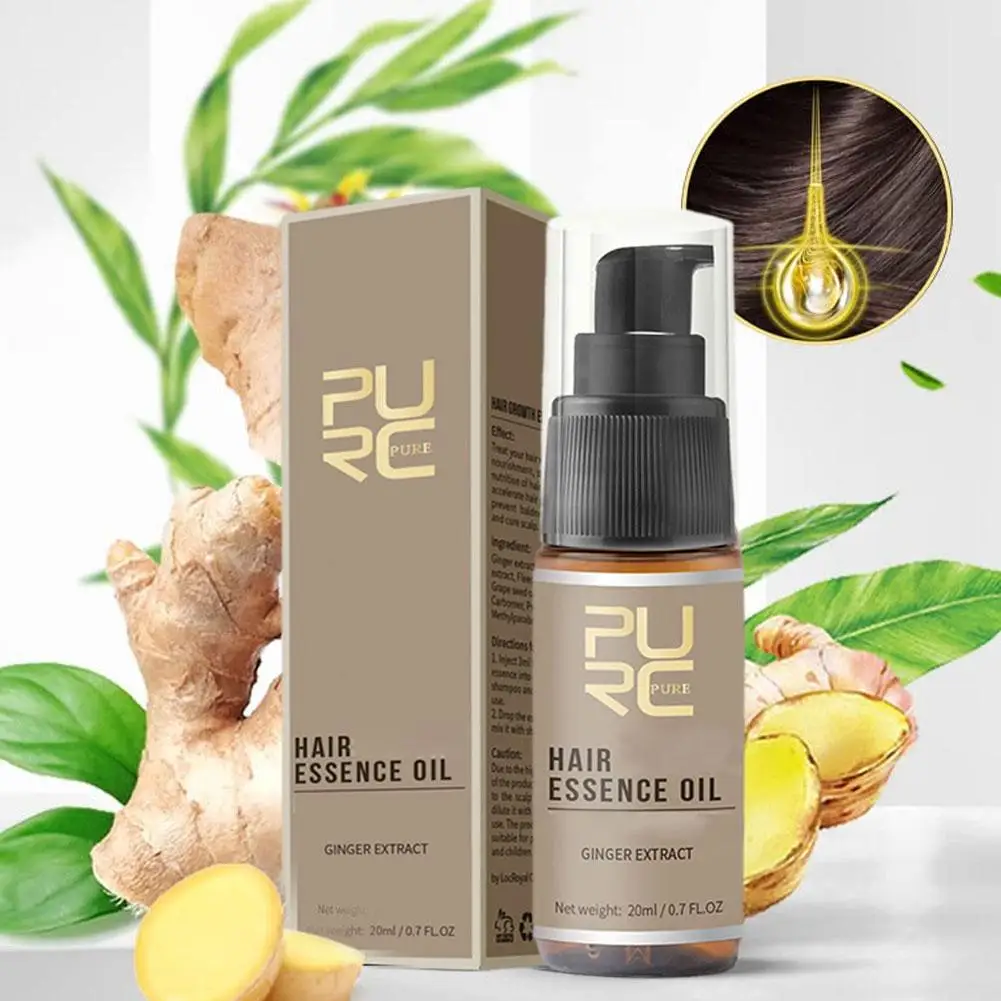 

PURC Ginger Products For Men Anti Hair Loss Oil 7 Days Fast Growing Scalp Treatment Hair Care 20ML T3R4