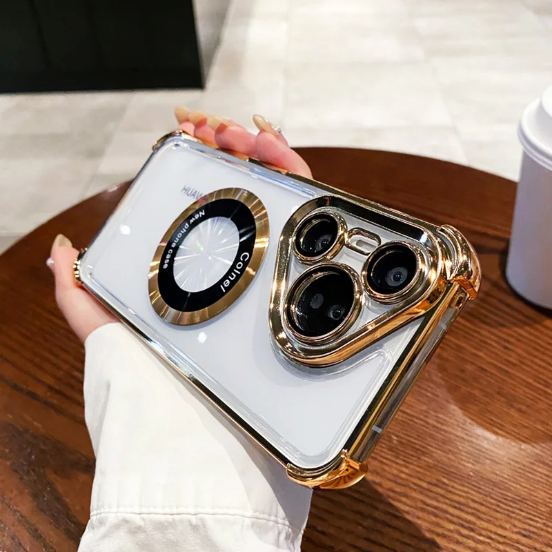Luxury Transparent Bumper Case with MagSafe Wireless Charging for Huawei - Premium Protection & Style