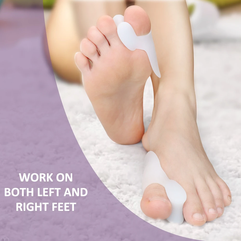 Pexmen 2/4/8Pcs Gel Big Toe Separator Bunion Corrector Pain Relief Hallux Valgus Straighter Orthopedic Toe Protector Spacer 4