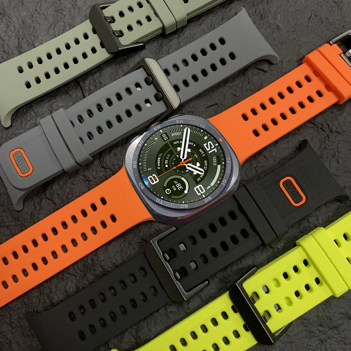 Enhanced Silicone Sport Strap for Smartwatches - Ultra-Comfort Wristband, 47mm, Official Design