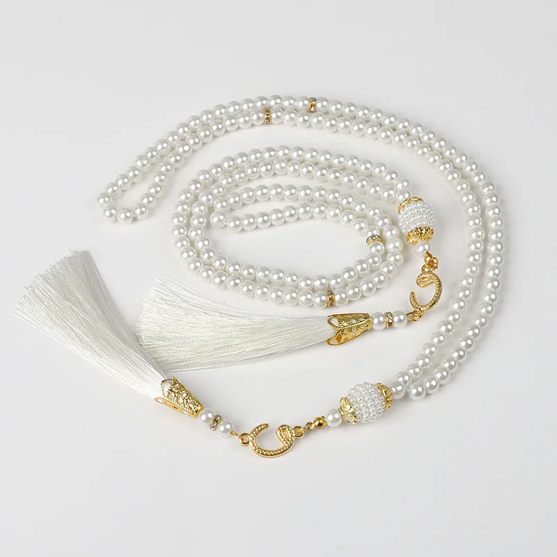 5/10Pcs Muslim Prayer Beads Islamic 99 Pearls Charm Bracelets with Tassel 2026 Eid Mubarak Ramadan Festival Gift Home Decoration