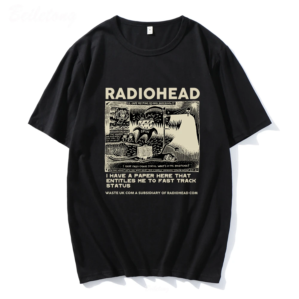 Radiohead T Shirt Men Vintage Classic Tees North America Tour Rock Boy Camisetas  Hombre Hip Hop Unisex 100%cotton Oversized Tops - T-shirts - AliExpress