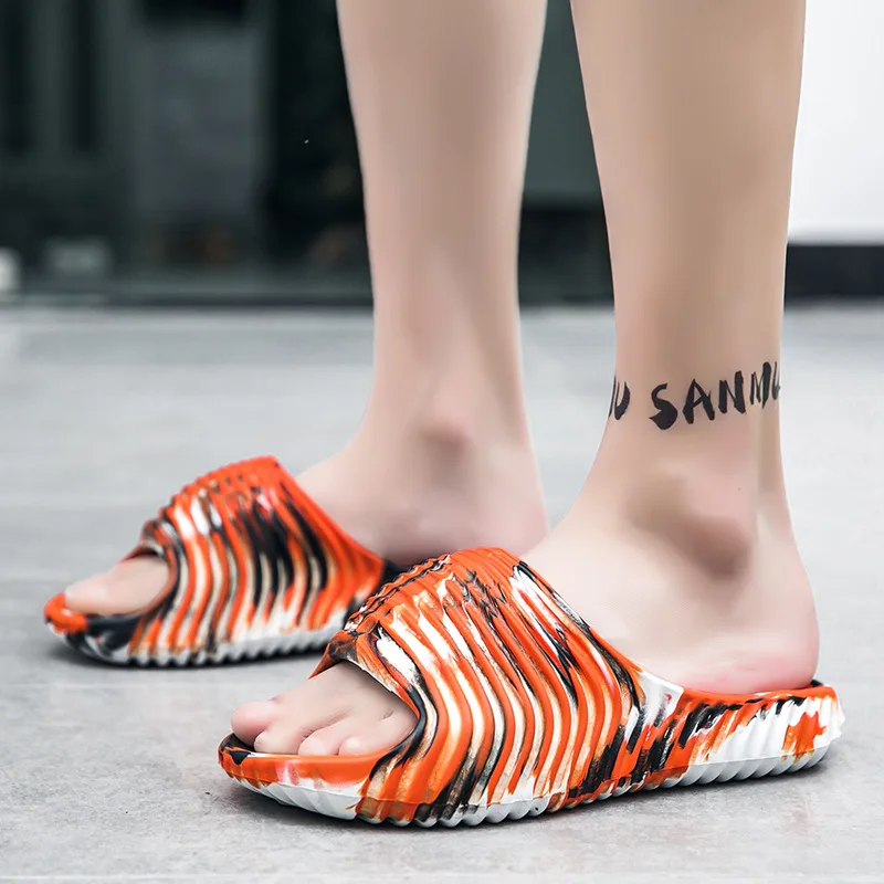 Men's Slippers Summer Wear Sports Trend Couples Home Bathroom Wear-resistant Soft Sole Slippers Women Camouflage Soft Sole Shoes