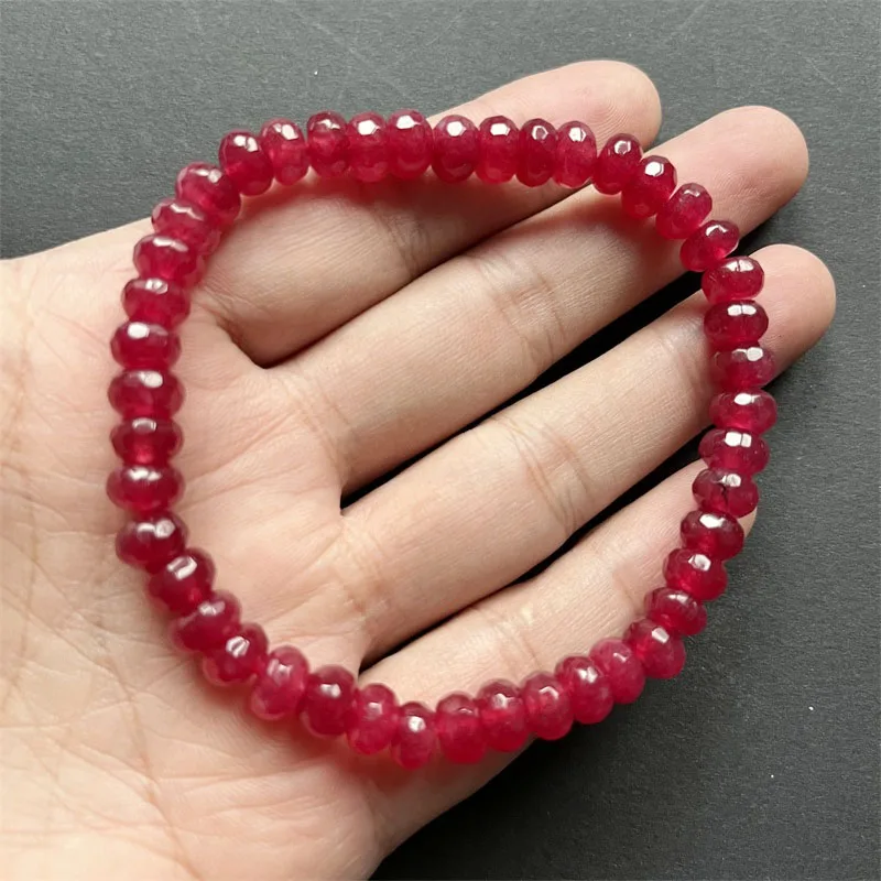 Rare 5*8MM Faceted Red Ruby Bracelet Vintage Natural Stone Rare 5*8MM Faceted Red Ruby Bracelet Vintage Natural Stone