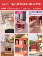 Transparent Large Capacity MultiCompartment Visual Lift Transparent Lipstick Organizer Dustproof Lipstick Desktop Storage Box 2