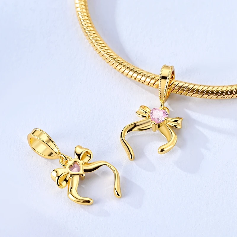 Gold Original Charm Bead 925 Sterling Silber Leopard Kreuz Hund Knochen Erde Flugzeug Charm Fit Armbänder Anhänger Frauen DIY Schmuck – Detail 18