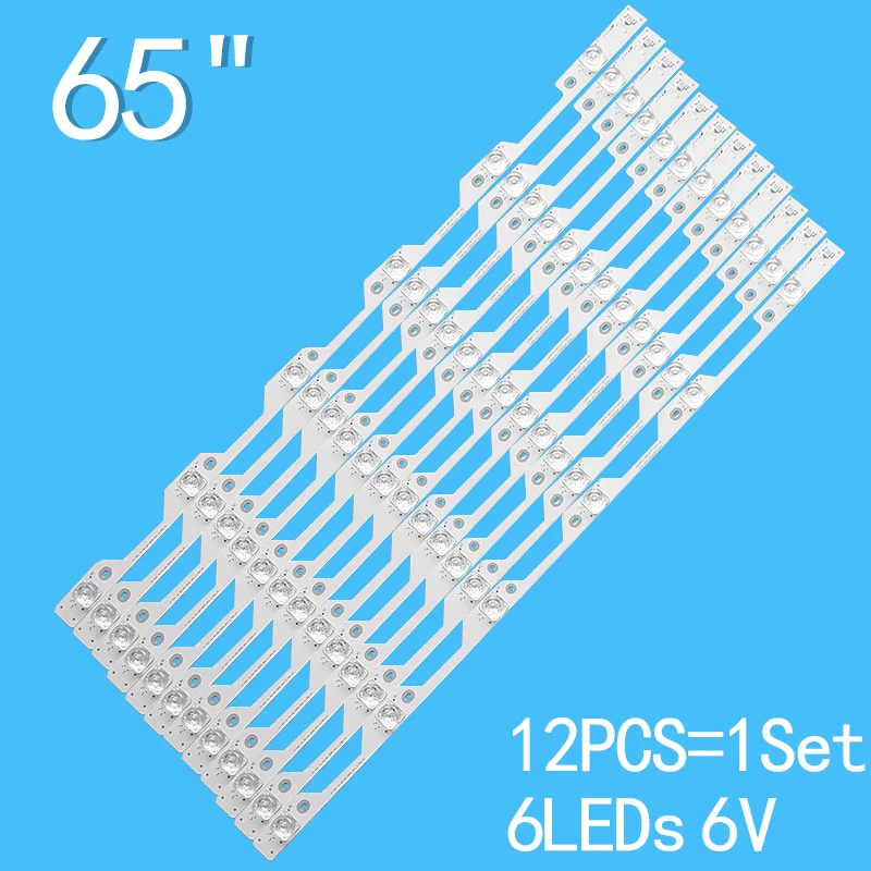 12 pieces suitable for TCL 65 inch L65P1-CUD LED backlight strip 6 lights YHF-4C-LB6506-YH01J TOT-65P1-C-12X6-3030C LVU650ND1L 6 suitable for samsung 40 inch lcd tv bn61 15481x bn96 45955a hg40nj678 ue40nu7500 ue40nu7170 backlight strip