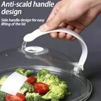 Couvercle anti-éclaboussures pour micro-ondes, couvercle de chauffage pour four domestique, couvercle transparent pour assiette, poignée, accessoires de cuisine 2