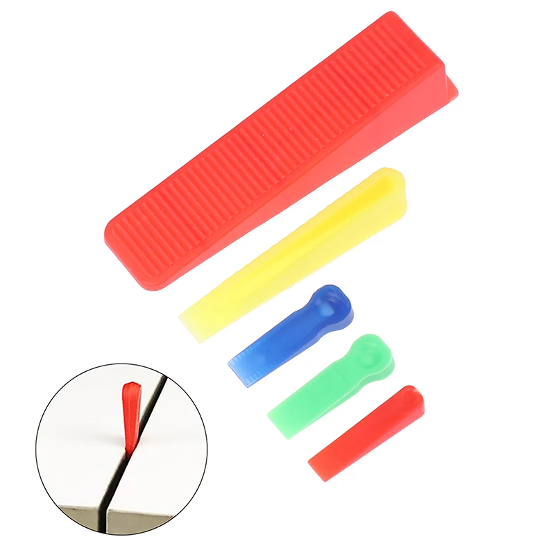 

100Pcs Adjustment Wedge Tile Leveling System Locator Spacers Reusable Plastic Tile Spacers Positioning Clips Tile Tool