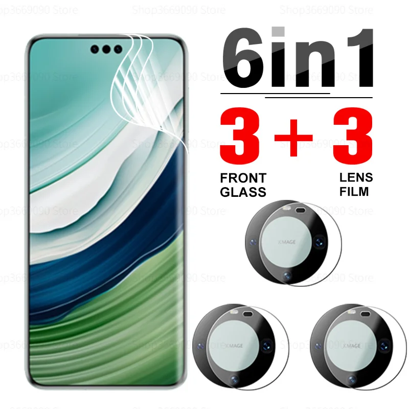 

6in1 Hydrogel Film For Huawei Mate 60 Pro Mate60 Pro 60Pro Full Coverage Front Soft Film Mate60Pro Camera Lens Screen Protector