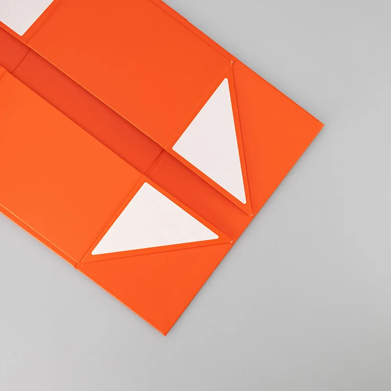 Large Orange Magnetic Folding Rigid Paper Gift Box with Custom Logo Printing, Sturdy Ca... - SKU SCP01733 - UGI Packaging