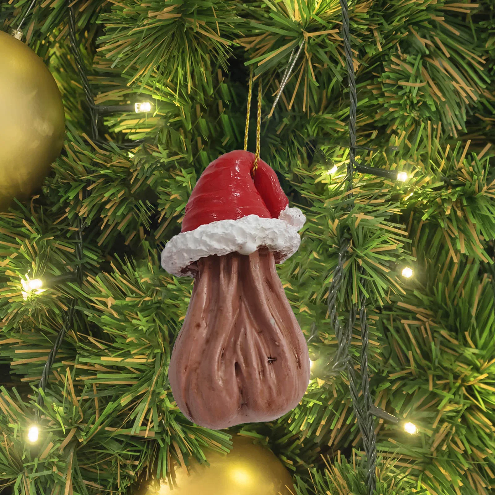 2023GoldenSantaChristmasOrnamentsChristmasEveFunChristmas