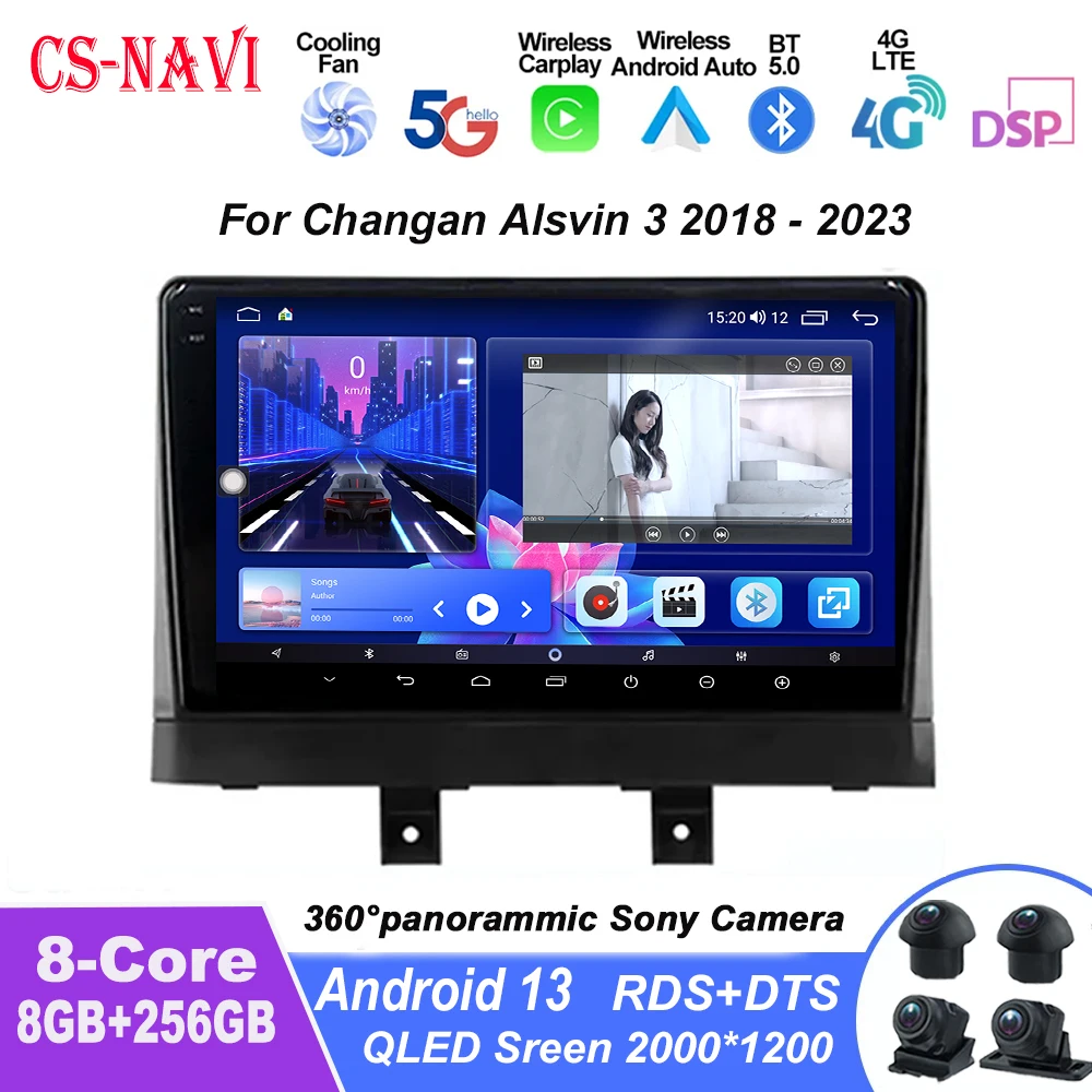 

Android 13 для Changan Alsvin 3 2018 - 2023 GPS-навигация стерео головное устройство мультимедийный плеер Carplay Авто QLED экран WIFI 4G