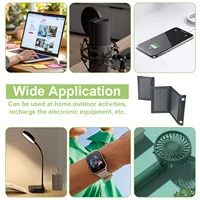 LEAORLD Chargeur solaire 20W, panneau solaire pliable à charge rapide, chargeur solaire USB pour téléphone, monocristallin haute efficacité 5
