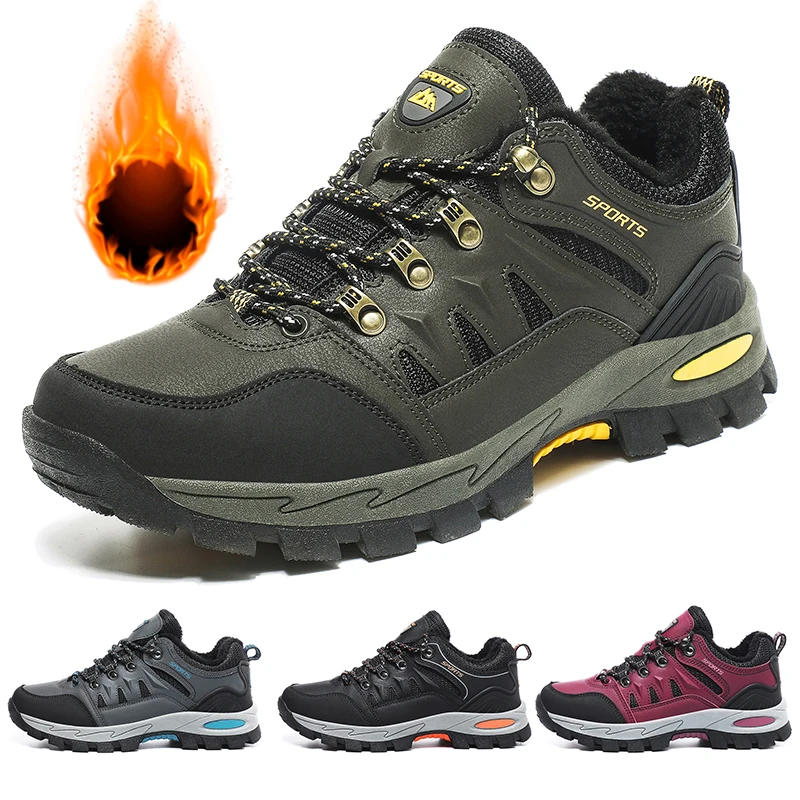 

Outdoor Waterproof Hiking Shoes Winter Thickening Men Women Shoes Lightweight Hiking Travel Shoes Soft and Comfortable Sneakers