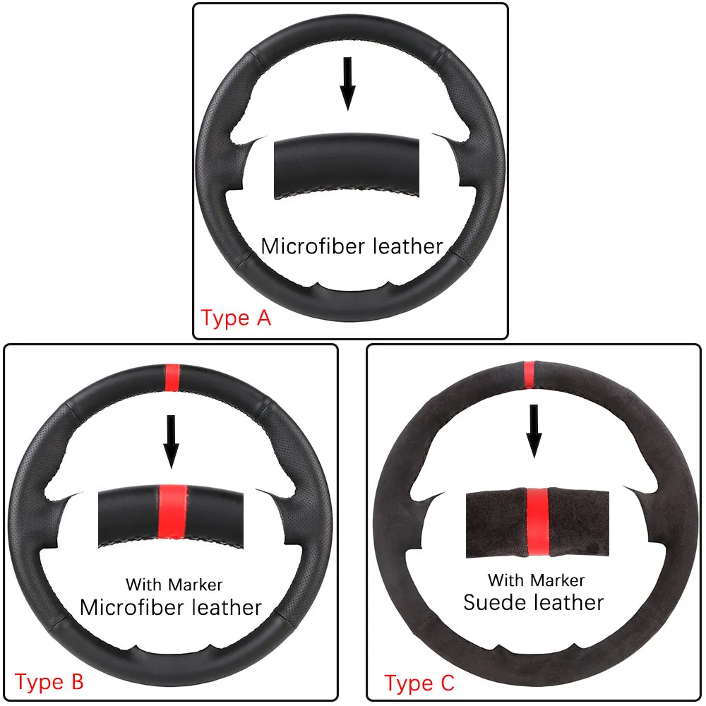 Customized Car Steering Wheel Braiding Cover - Premium Leather Wrap Accessory