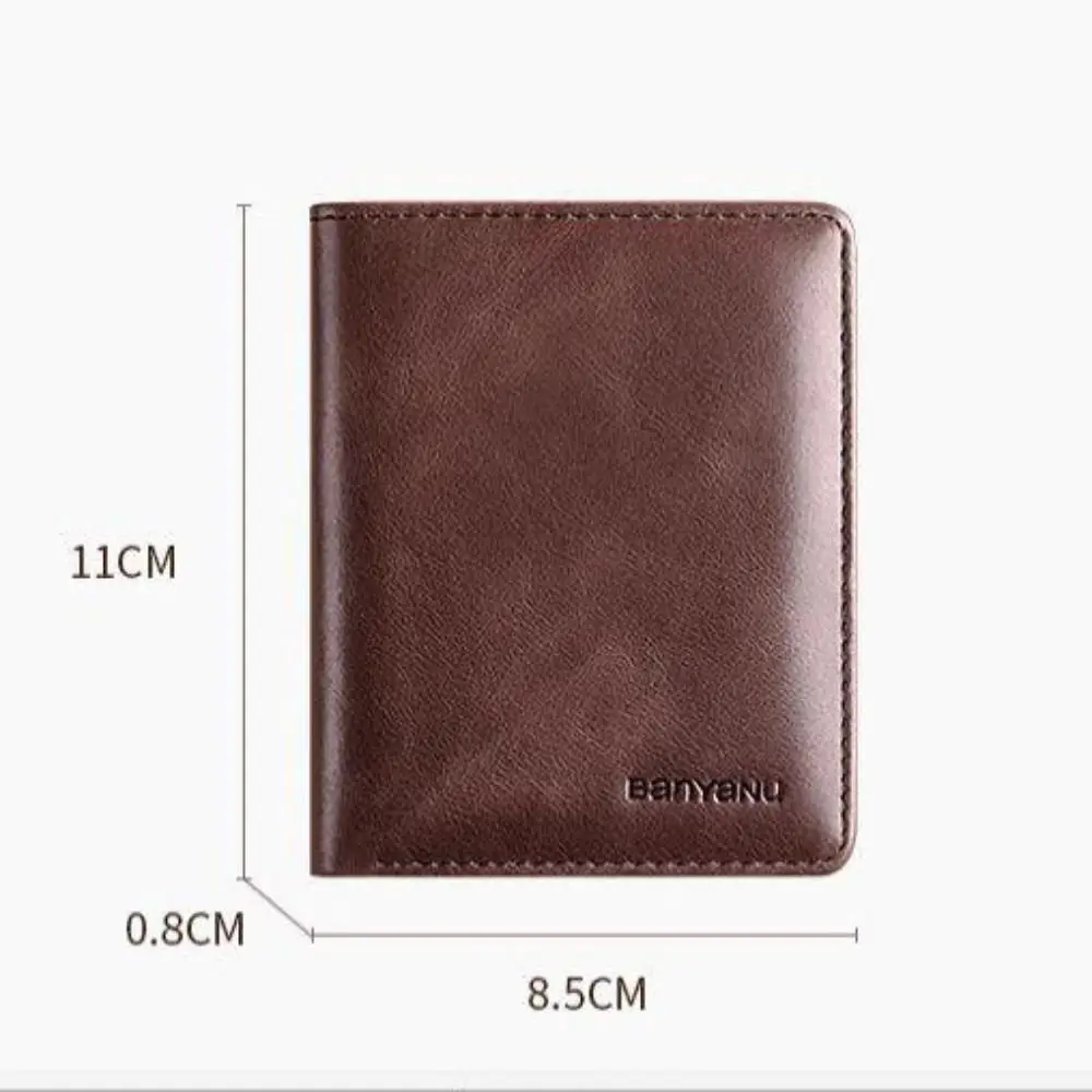 New Fashion Leather Men's Wallet High Quality RFID Slim Card Holder Portable Short Wallet Simple Purse