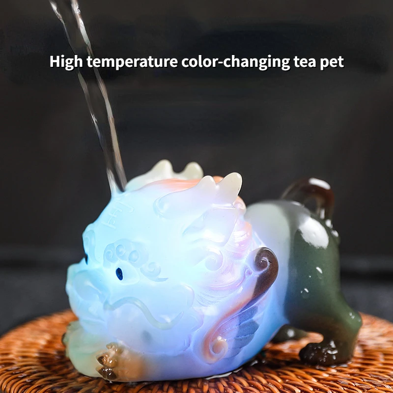 Tea Pet Ornaments High Temperature Luminescent Color-changing Resin Tea Pet Home Interior/office /teahouse Desktop Decoration Tea Set Accessories
