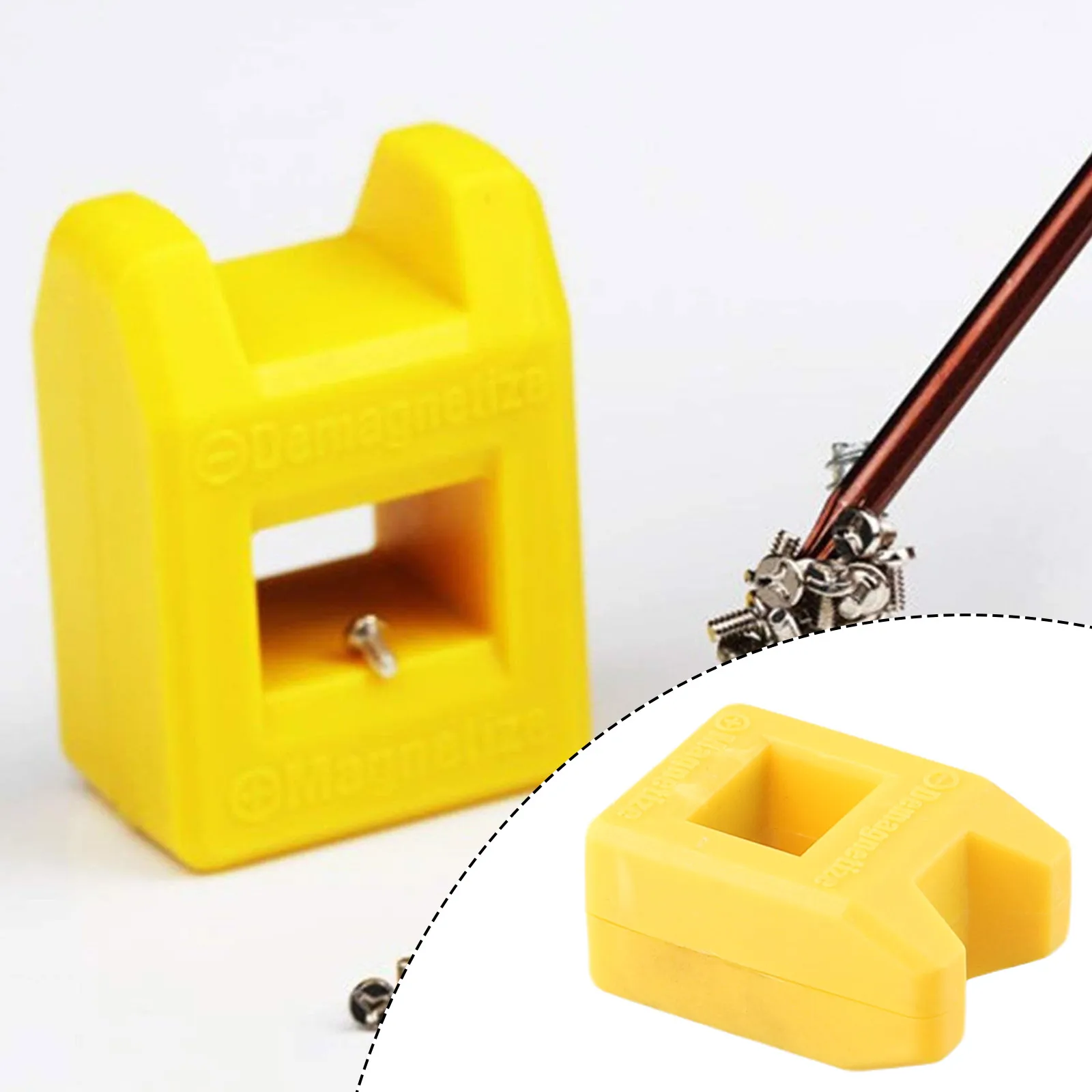 

1pc 2 In 1 Screwdriver Magnetizer Yellow Plastic Degaussing Demagnetizer Change Magnetism Tool For Screwdrivers Or Steel Tools