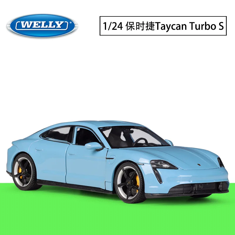 

WELLY 1:24 Porsche Taycan Turbo S simulation alloy car model Alloy Car Model Simulation Car Decoration Toy Die Casting Model Toy
