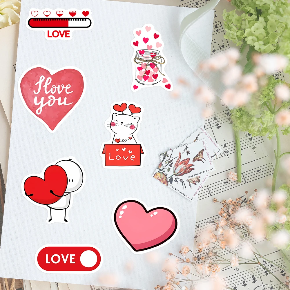 Love Heart Shape Stickers Valentine's Day DIY Gift Decal Laptop Phone Scrapbook Luggage Bottles Decorative Waterproof decorative stickers,decorative labels stickers,self adhesive stickers,adhesive stickers,paper stickers,custom stickers,stationery stickers,cartoon sticker,cartoon stickers,anime stickers,magic stickers