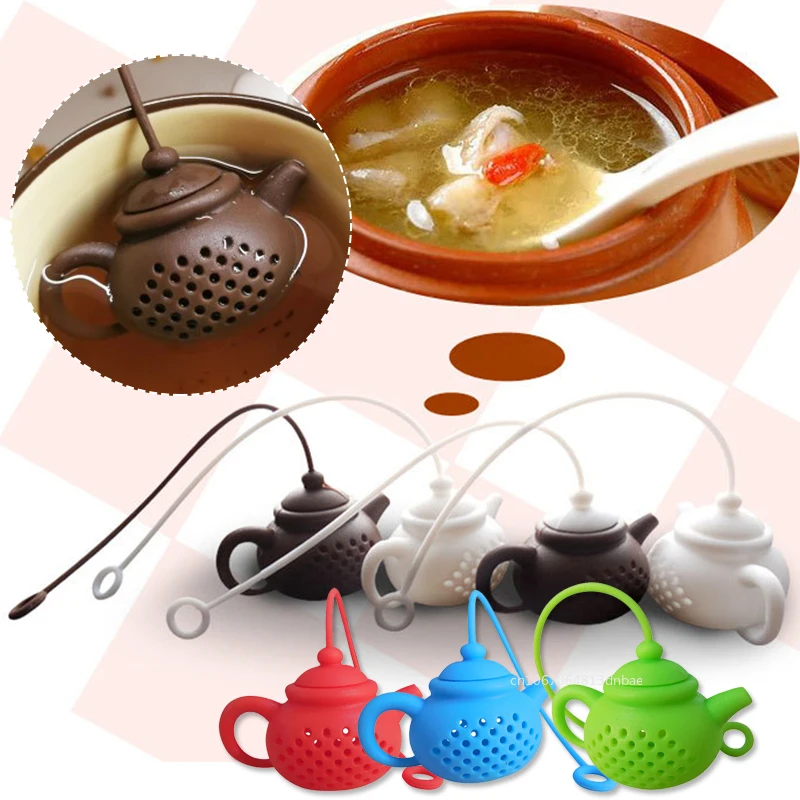 Silicone Teapot-shape Tea Infuser Repeatable Strainer Tea Bag Leaf Filter Diffuser Teaware Creative Gadget Teapot Accessories tea infuser tea strainer tea filter