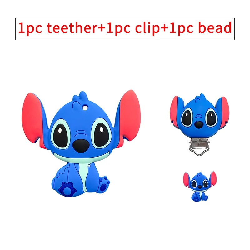 Disney Pooh Dumbo Mickey Silicone Beads Teether Food-Grade Chewing Teeth Bead DIY Nipple Chain Jewelry Accessories 1set teething toys teething beads baby silicone accessories