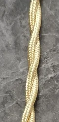 Gold Knitted Fabric Electrical Wire for Vintage Pendant Lighting Decoration (Light gold)