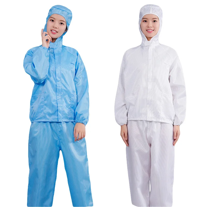

Man Woman Dust-Proof Anti Static Hooded Cleanroom Garment Paint Uniform Split Overalls Long Sleeve Wear Resistant Uniform