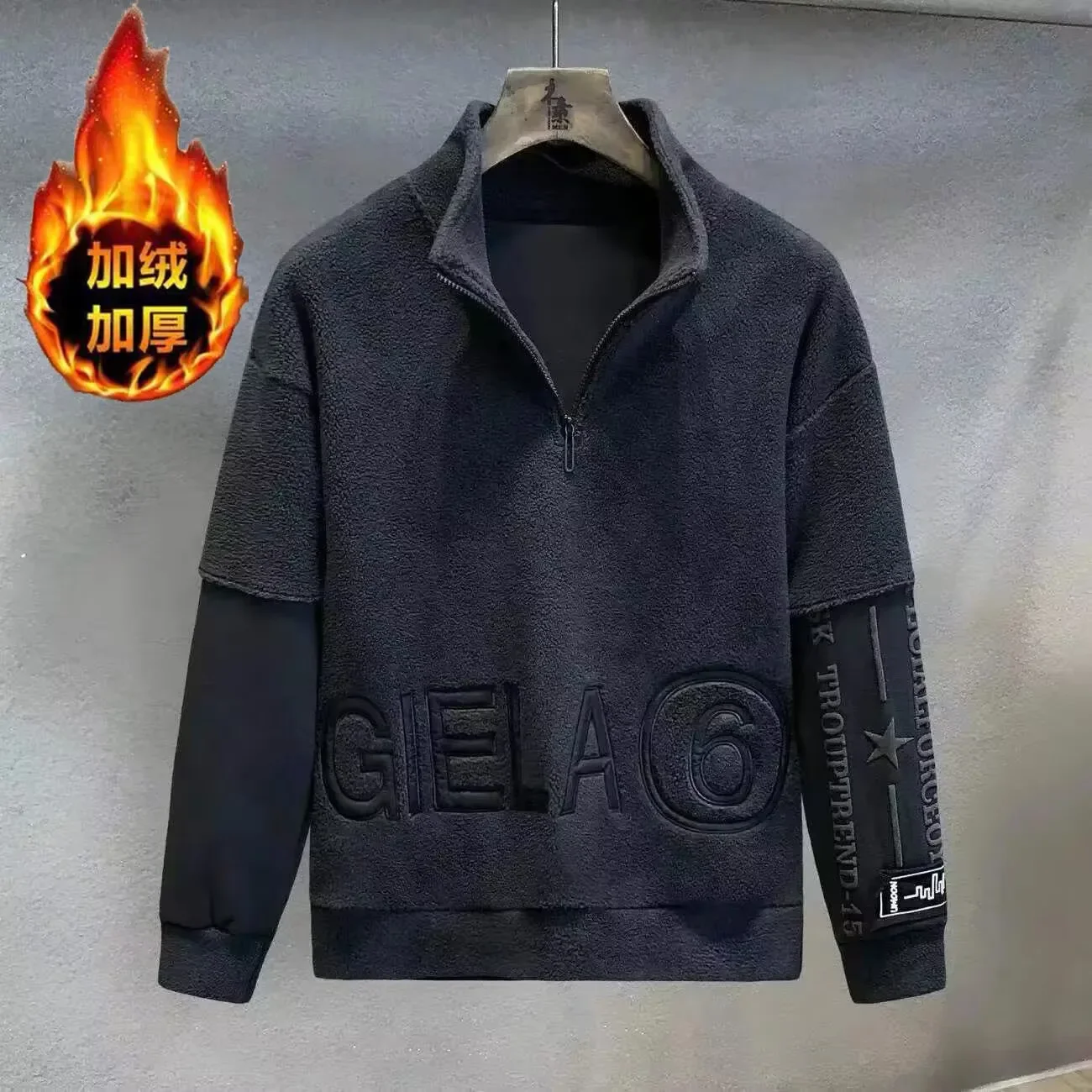 

Winter 2023 new Golf wear men Wool Villus Thicken Warm Casual Plush top Golf clothes men shirt Clothing men's golf wear 2023